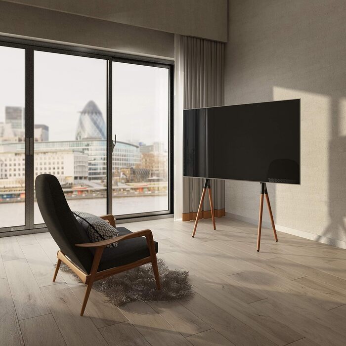 Підставка для телевізора LogiLink BP0078 (49-70 дюймів) з дерев'яними ніжками з горіхового дерева