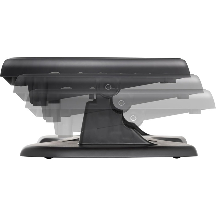 Підніжка для ніг Unilux Nymphea, регульована, антиковзка, динамічна, для офісу та дому, чорна, 43 x 33,7 x 12,2 см