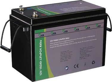 Сонячна батарея tka Kbele LiFePO4 12V 150Ah 1920Wh BMS для сонячних систем, автофургон, вітрогенератор, 17кг