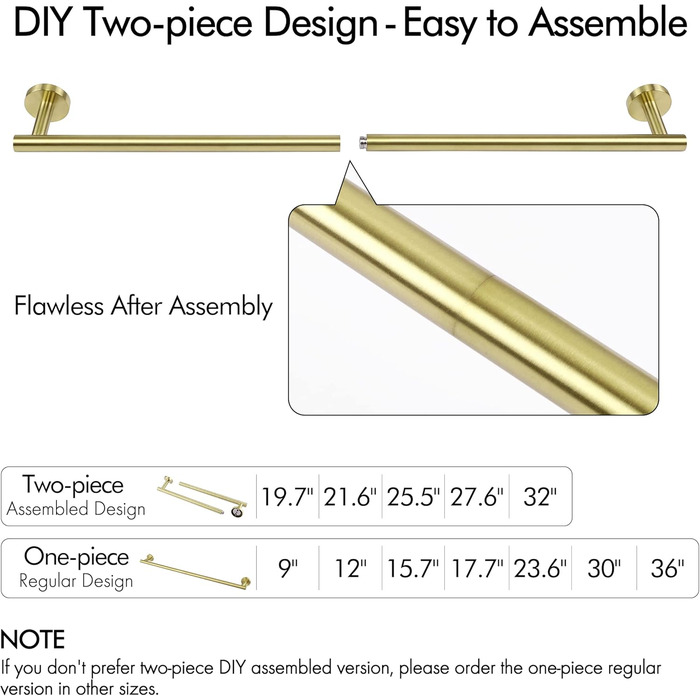 Тримач для рушників KES, стійка для рушників, нержавіюча сталь SUS304, настінний, 70 см, щіткова обробка, A2000S70B-2