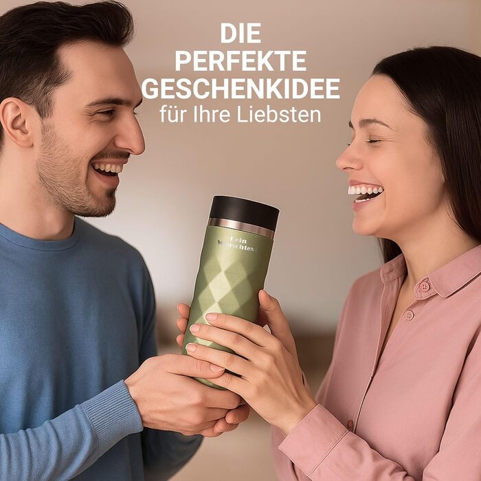 Термокружка Elasto з нержавіючої сталі, 450 мл, з індивідуальною гравіюванням (Saphir Grün)