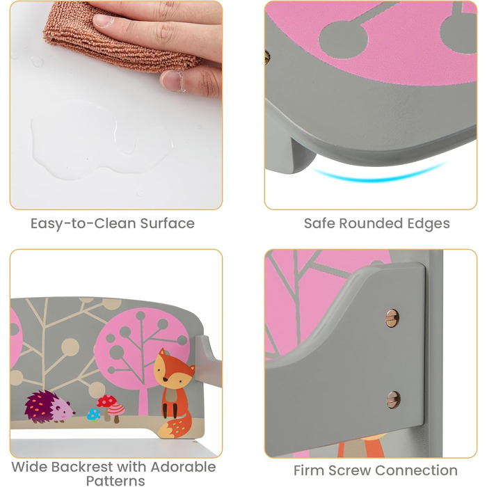 LIFEZEAL 3 в 1 дитяча лавка-стілець з місцем для зберігання та підлокітниками, лавка-сховище для іграшок для дітей 3-7 років (сіра)