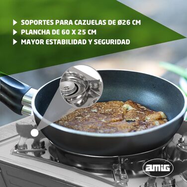 Газовий намет Amig CAMP02 з двома пальниками та грилем - для кемпінгу, з алюмінієвого лиття, сумісний з картриджами B-250