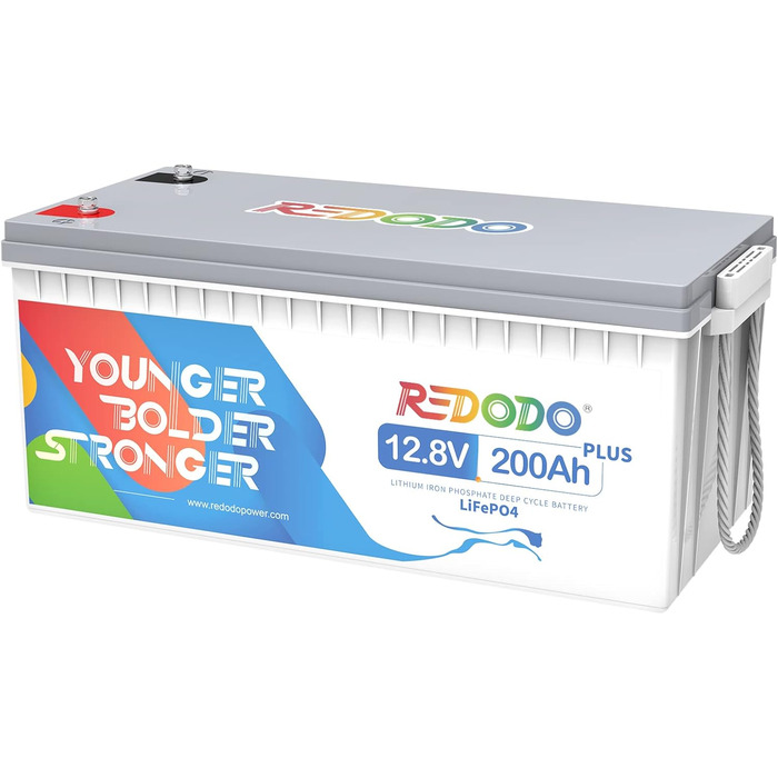 Акумулятор Redodo LiFePO4 12V 200Ah Plus, 200A BMS, 4000-15000 циклів, заміна на свинцево-кислотний, AGM, гель