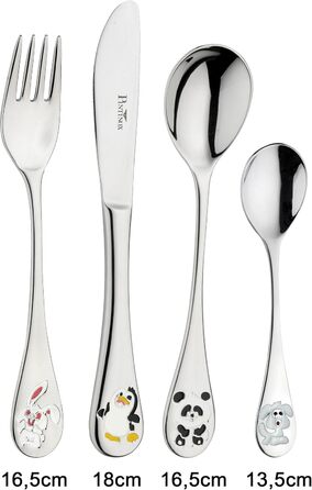 Набір дитячого посуду Kinder Arche Noe з гравіюванням, нержавіюча сталь, 4 шт. | Подарунок на хрещення