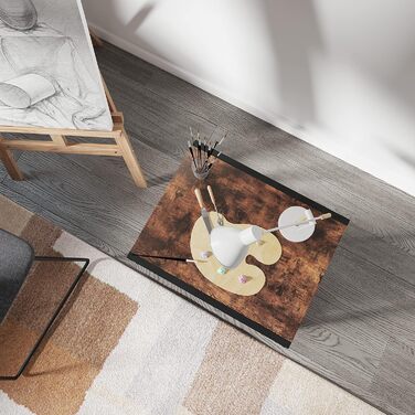 Двоярусний стіл для принтера Padma House з універсальними роликами 45 x 35 см, мобільний, з дерева та металу. Підставка для принтера, офісна візка для зберігання документів, сумісна з копіювальними машинами, сканерами, факсом. SZCJ-20401-BK (Rustikal Brau