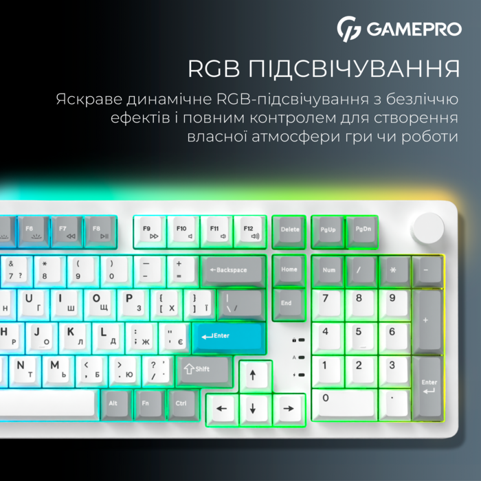 Бездротова механічна клавіатура GamePro Asgard Drakkar (MK305WH)