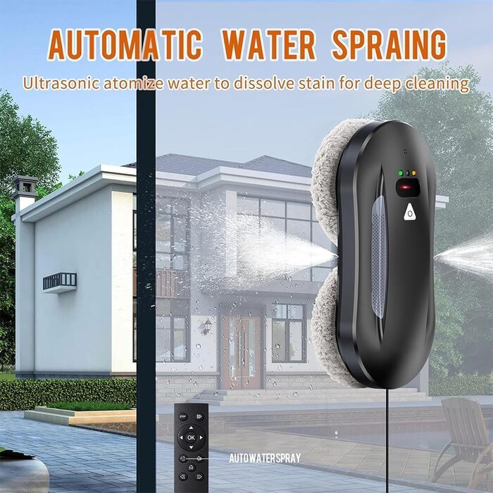 Робот для миття вікон Oamger 5600Pa з подвійним розпиленням, пультом керування та системою розумної навігації | Для внутрішніх та зовнішніх вікон