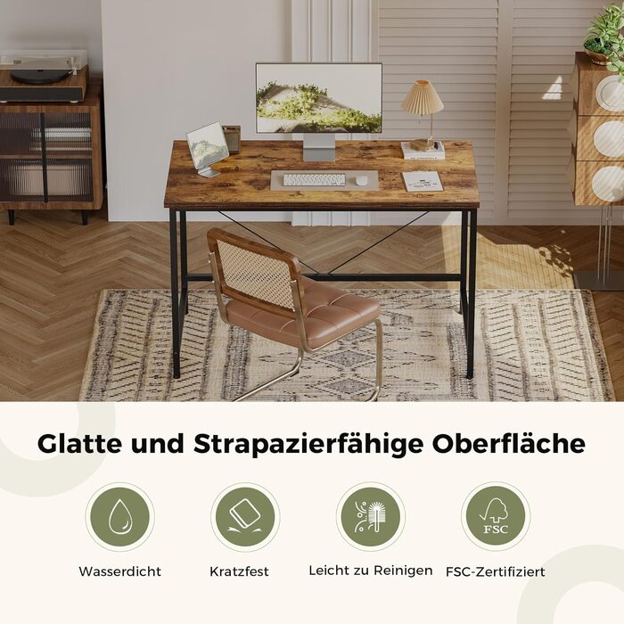 Комп'ютерний стіл Mericonia 120 см, ігровий стіл для невеликих приміщень, білий стіл для дому та офісу, стіл для студентів