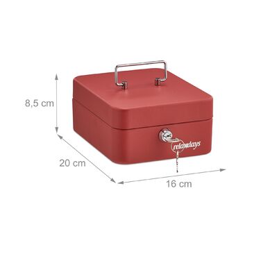 Relaxdays Червона касова скринька з підсвічуванням для євро