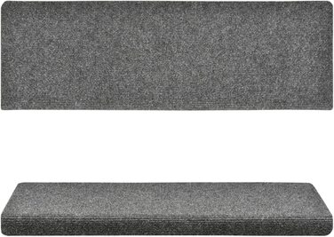 Килимок для сходів VidaXL 15 шт. з самоклеючими точками Килимки для ступенів Килимки для сходів Килимок для сходів захисний килимок для сходів голчастий нетканий матеріал 65x25 см (10 шт., світло-сірий)