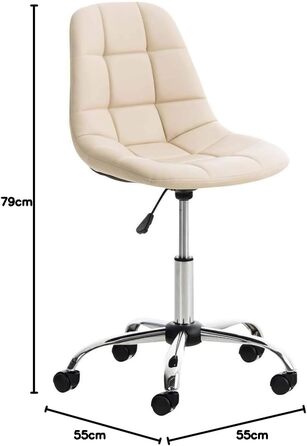 Офісний стілець Emil від CLP: регульована висота, поворотний, з штучною шкірою, колір білий (кремовий)