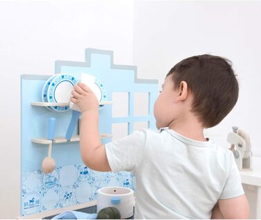 Новий кухонний куточок Classic Toys 11065 - Модерн з варильною поверхнею, Multi Color (Delft Blue)