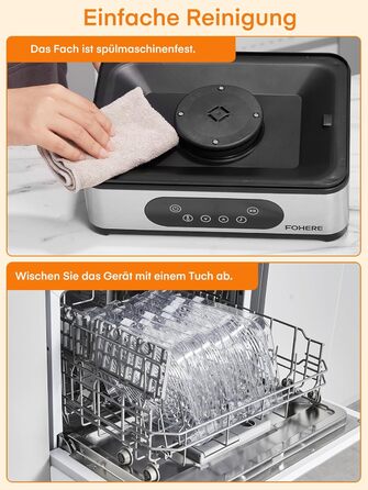 Електрична сушарка для продуктів FOHERE з нержавіючої сталі, 5 ящиків, LED-дисплей, 420W, 35-70°C, таймер 48h, для їжі, грибів, фруктів, м'яса, риби, овочів, без BPA
