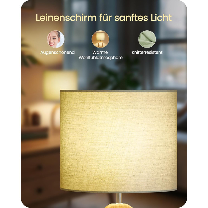 Дерев'яна настільна лампа GOEBLESON для спальні, вітальні, готелю. Сучасний дизайн, тепле світло 2700K, E27, подарунок. Модель ZME07TLD05N1 (кільцеподібна)