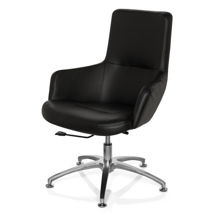 Крісло-релакс SHAKE 300, штучна шкіра, чорний колір, hjh OFFICE