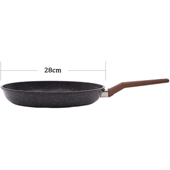 Сковорода HIOD MaiFan, антипригарна, легко чиститься, високого класу, чорна, 28 см