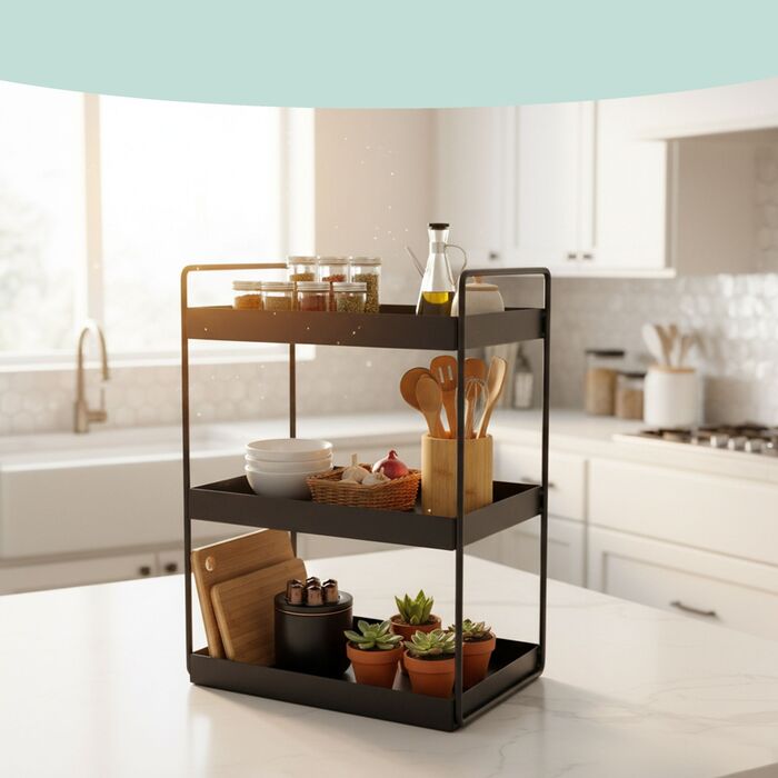 Спеція-органайзер Relaxdays, металева, 3 яруси