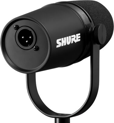 Динамічний XLR мікрофон Shure MV7X для подкастингу та вокалу, професійна якість, Voice Isolation, чорний