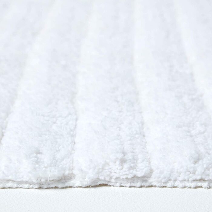 Домашній килимок для ванної та килимок для душу, рифлений, 100 бавовна, щільністю нитки 1500, 50 х 100 см (килимок для ванної 50 х 100 см, білий)