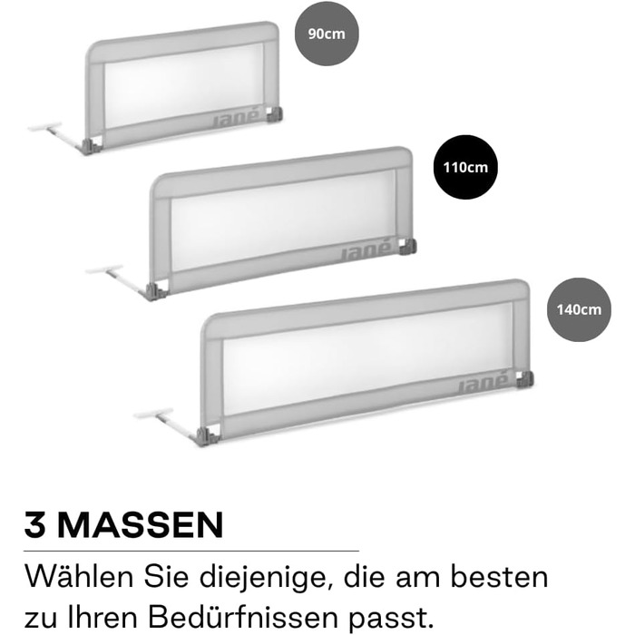 Дитяче ліжечко манеж Jané Klappbares 110 см, сіре - складне, високе, дихаюче, з сумкою для транспортування