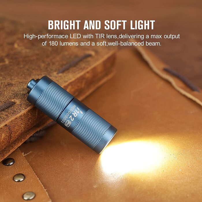 Міні Світлодіодний ліхтарик OLIGHT I1R II Pro EOS 180 люмен супер яскравий USB-акумуляторний ліхтарик брелок, IPX8 і 1,5 м захист від падіння маленькі ліхтарики для кемпінгу на відкритому повітрі і відпочинку (Морський синій)