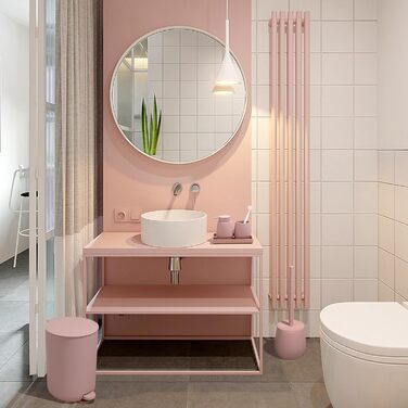 Набір для ванної кімнати Badset Rosa: органайзер, відро, щітка для унітазу, дозатор мила, стакан для зубних щіток, 5 предметів