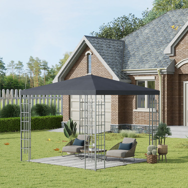 Аутсонячна садова альтанка 3x3 м міцний намет для вечірок Marquee Garden Tent зі сталі та поліестеру сірого кольору для вечірок у саду та заходів