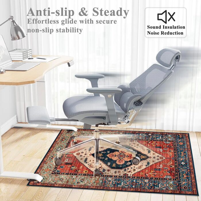 Килимок для захисту підлоги під стілець 90x120 см - килимок для ігрового крісла, офісного крісла, антиковзаючий, прямокутний