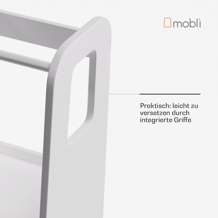 Стілець-сходинка Montessori Mobli для малюків: регульовані сходинки з березової фанери, білий колір