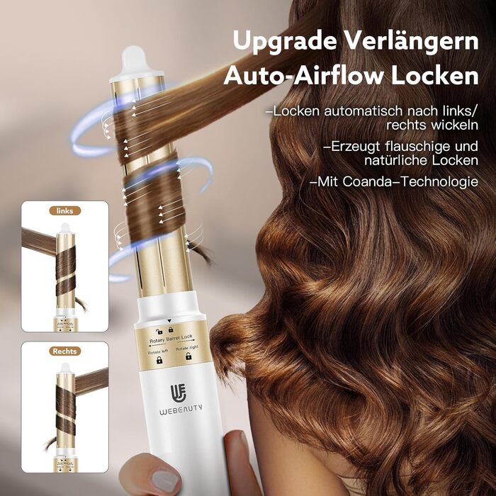 В 1 Air Styler і щітка для сушіння феном, 110 000 об/хв Високошвидкісний фен з негативними іонами, швидковисихаючий, набір щіток з теплим повітрям з автоматичним повітрям, волюмайзер, сушарка з круглою щіткою, випрямляч, 5