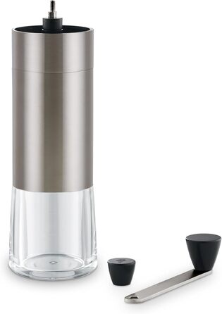 Кавомолка Tchibo ручна, керамічний жорно, регульований помел, срібна