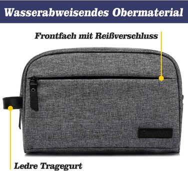 Сумка для туалетного приладдя, сумка для туалетного приладдя, косметичка, сумочка для прання, зберігання посуду та косметики для жінок та чоловіків (Gray-s)