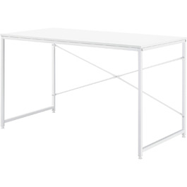 Письмовий стіл 120x60x72см Дубовий офісний стіл, Комп'ютерний стіл, Робочий стіл, Стіл для ПК (білий)