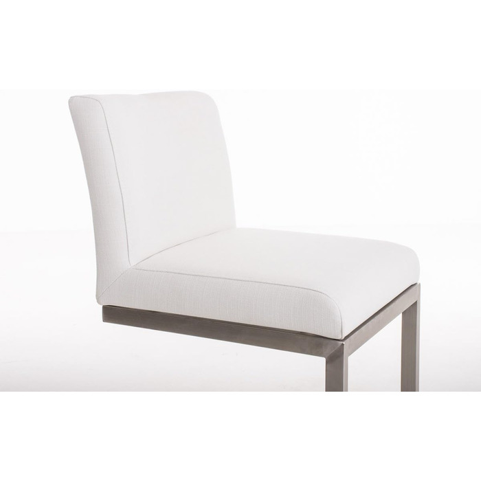 Барний стілець Paros з нержавіючої сталі, оббивка з тканини, з підлокітниками та ергономічною підніжкою, багато кольорів, колір: білий