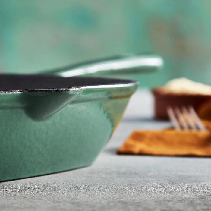 Сковорода-гриль Barbary & Oak BO800256GRN з емальованим покриттям, 26 см, зелений колір