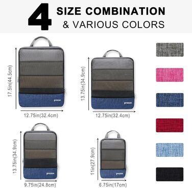 Набір компресійних органайзерів для подорожей Packing Cubes для валізи та рюкзака, 4 шт, темно-синій