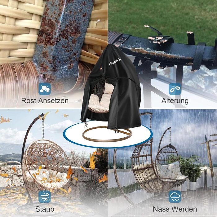 Чохол для гамака, 420D Oxford, водонепроникний, з блискавкою та шнурком, 190x115 см