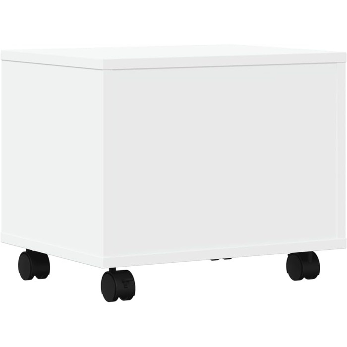 Підставка для принтера на колесах з місцем для зберігання, біла, з ДСП, для офісу та робочого кабінету