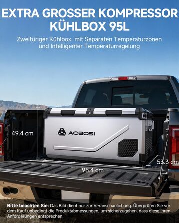 Автомобільний компресорний холодильник AAOBOSI з Wi-Fi, LED підсвіткою, -20°C/+20°C, 12/24V/220V, на колесах для авто, кемпінгу, подорожей