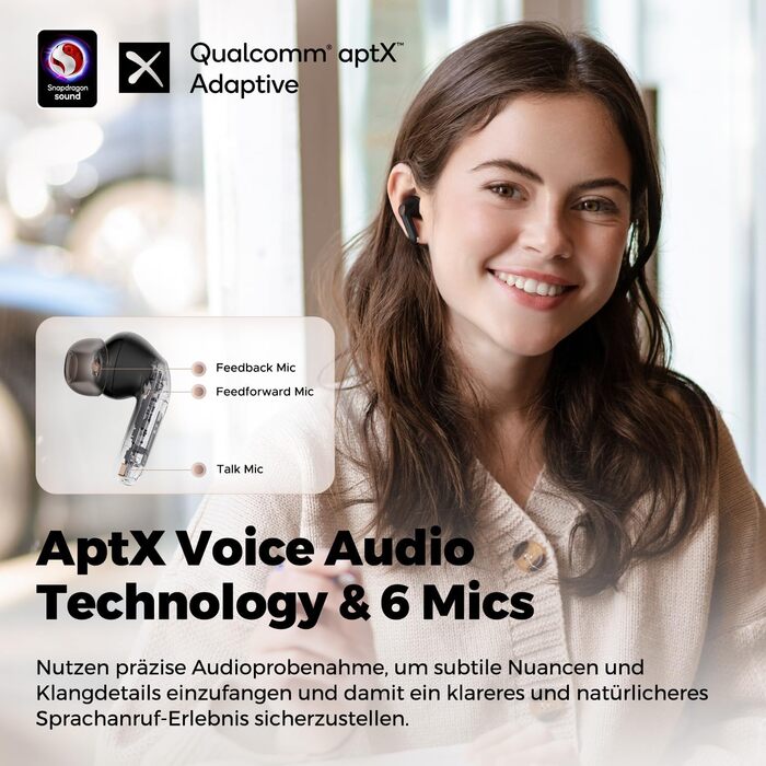 Навушники SoundPEATS Air4 Pro, ANC, AptX Adaptive, 6 мікрофонів, багатоточковий, акумулятор 26 год