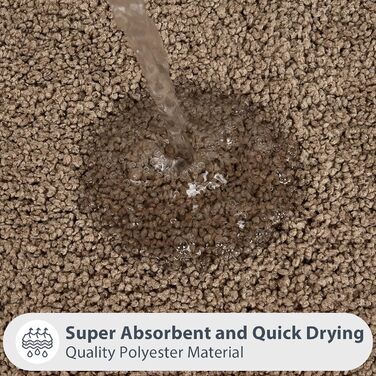 Килимок для ванної кімнати 60 x 150 см, неслизький, миючий, для душу, ванни та підлоги - сіро-коричневий