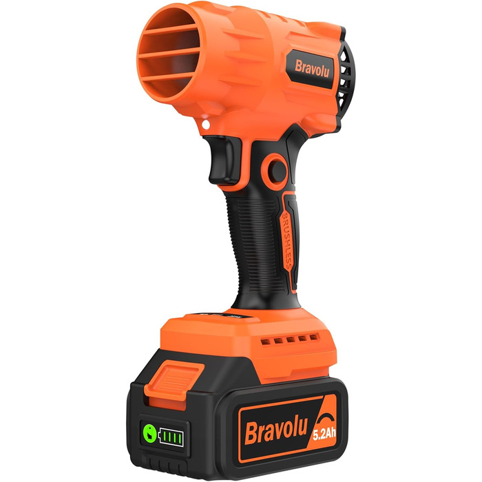 Акумуляторний повітродувач Bravolu 21V, 210 км/год, 4.0 Ah, 6 швидкостей (5200mAh)