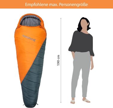 Спальний мішок KeenFlex 3-4 сезони, +7.2°C до -23.4°C, 1500г/2150г, літній та зимовий, для туризму, машинне прання