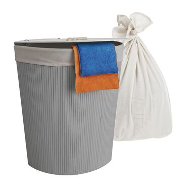 Кошик для білизни кутовий з бамбука Relaxdays з кришкою