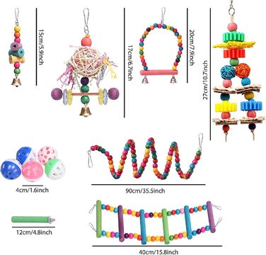 Іграшки для птахів MQUPIN Parrots 12 шт пластикові кульки різнокольорові