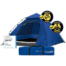 Намет Lumaland Outdoor Pop Up для 2-3 осіб, купольний, швидкорозкладний, для кемпінгу, подорожей, трекінгу та фестивалів, 215x195x120 см, з сумкою