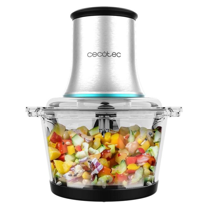 Подрібнювач Cecotec ChopBeat 2000 Vindaloo Glass 500W: Скляна чаша, 4 леза, 2 швидкості
