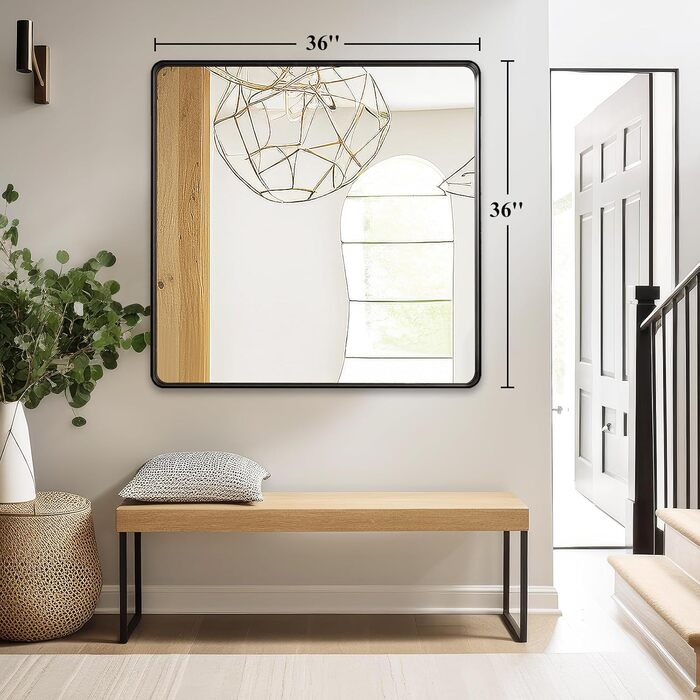 Дзеркало для ванної кімнати Fabuday, 61 x 76,2 см, без рами, для ванної, спальні, туалету, у стилі кантрі (Чорний)