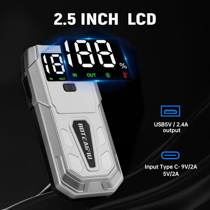 Портативний пусковий пристрій Auto-Starthilfe: Powerbank 5000A для автомобілів до 9.5л бензину або 8.0л дизеля